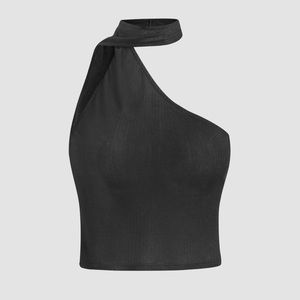 solid black halter tank top